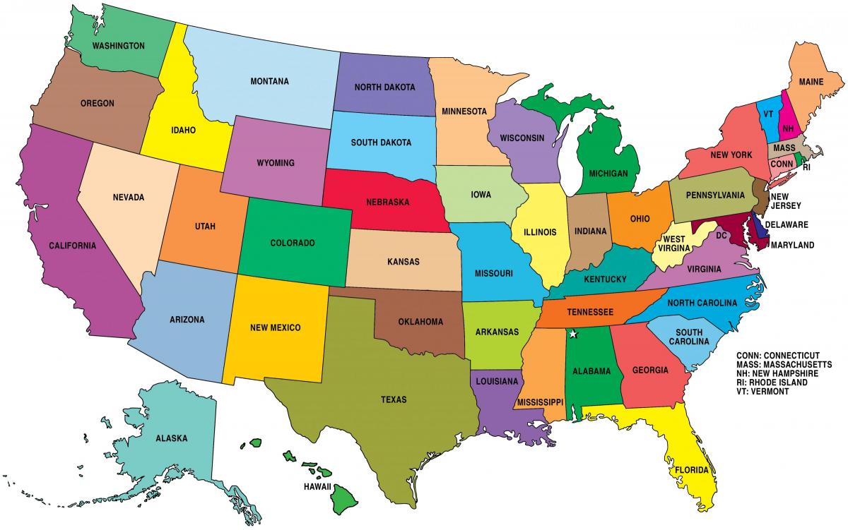 Duża mapa USA