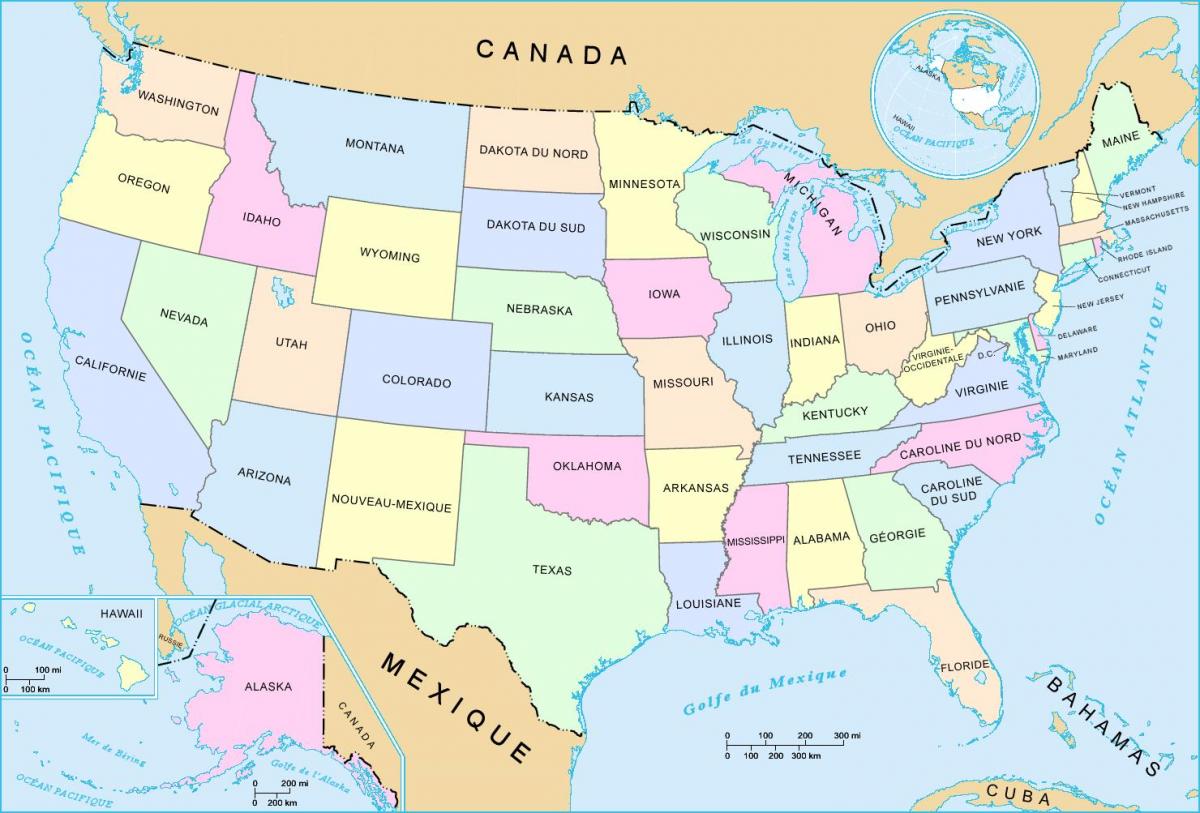 Mapa na południe od USA