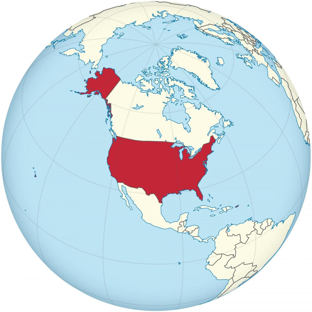 Położenie USA na mapie Ameryk