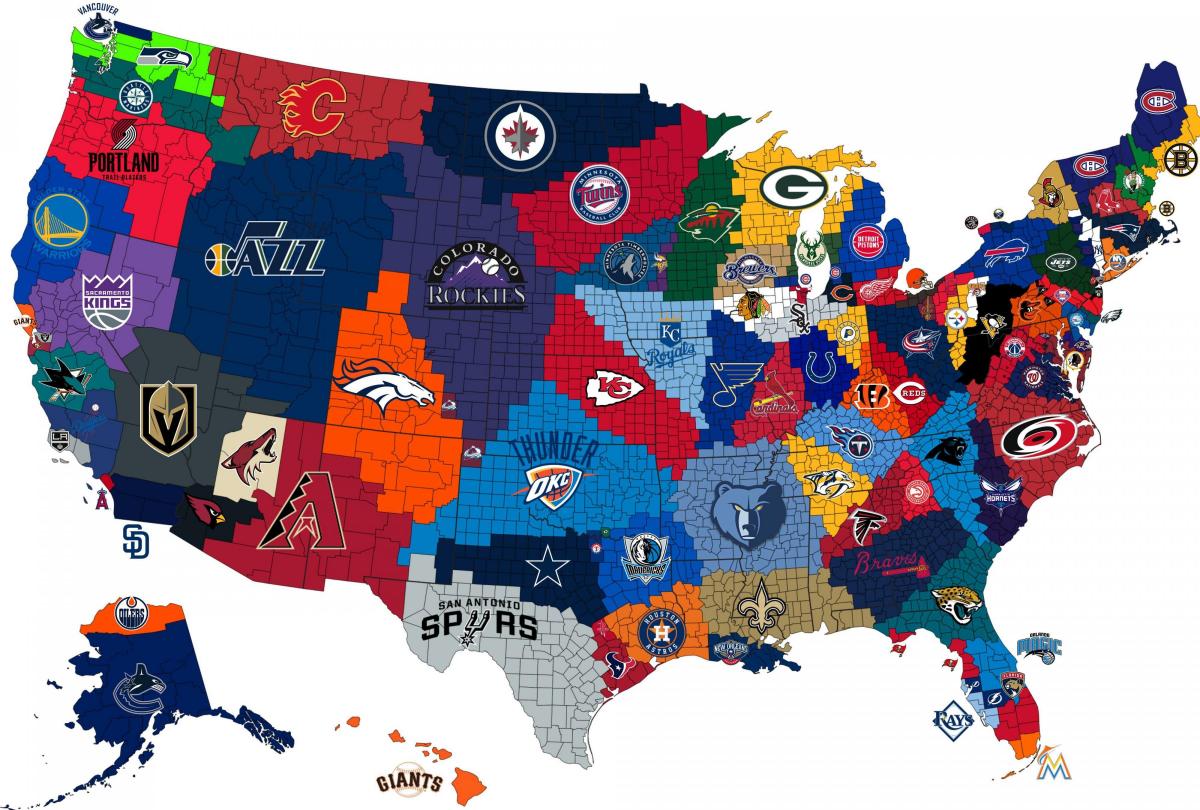 mapa stadionów USA