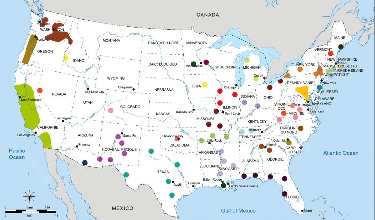 Mapa winnic USA